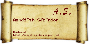 Asbóth Sándor névjegykártya