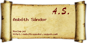 Asbóth Sándor névjegykártya